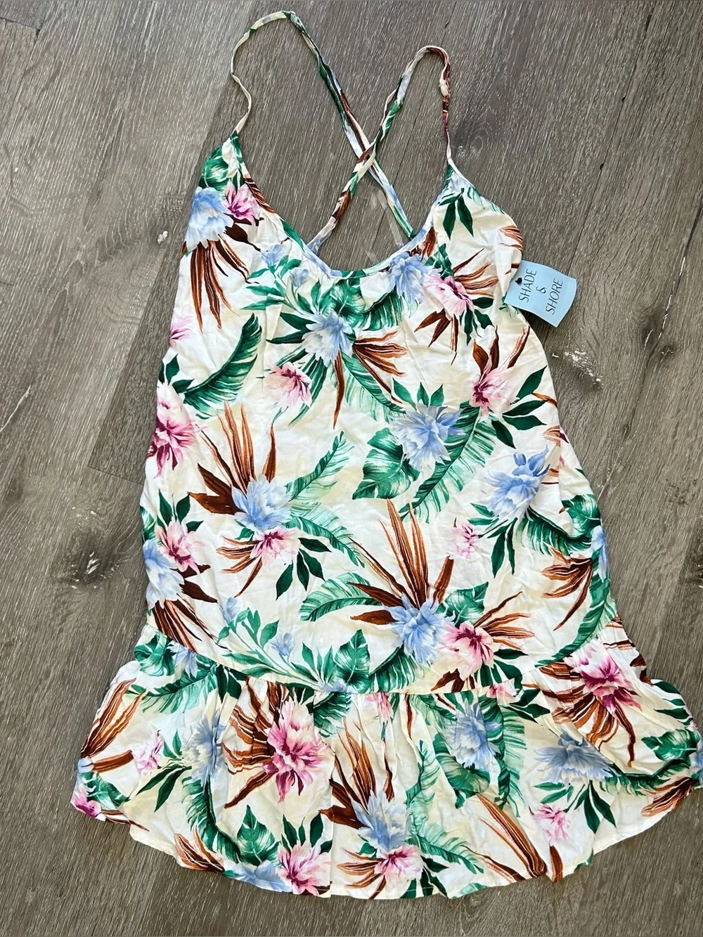 NWT XS 0-2 Shade & Shore Floral Swim Cover Up Dress